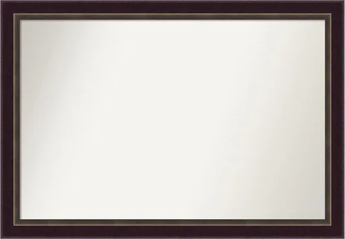 Miniatura 410 de Amanti Art Espejo de baño de bronce para sobre el fregadero, 24 x 24 pulgadas, espejo cuadrado de bronce Lara para tocador, marco de madera