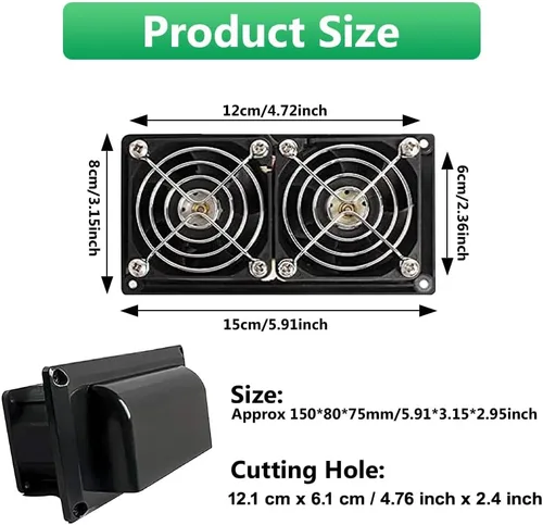 Miniatura 6 de Riloer Extractor de escape, extractor de ventilación de 25 W con interruptor de cadena de válvula de retención antirretorno, ventiladores