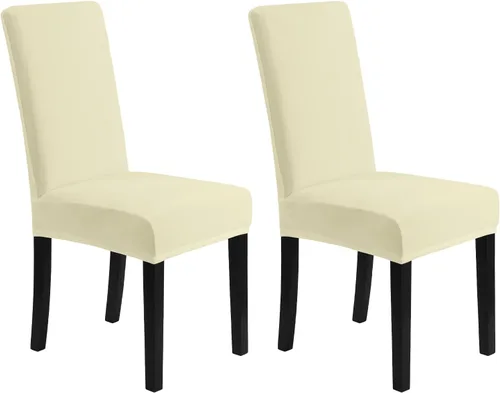 MOSAYT Juego de 2 fundas elásticas de terciopelo para sillas de comedor, fundas suaves con tela extraíble gruesa para sillas Parsons, protectores de