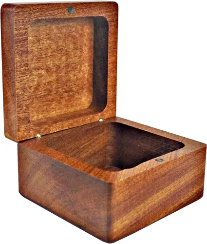 Miniatura 2 de Joyería cuadrada de madera de sapele hecha a mano y reloj decorativo para boda, Navidad, caja de regalo de cumpleaños
