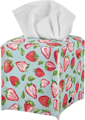 Miniatura 41 de ZFRXIGN Caja de pañuelos de hongos estética, funda cuadrada de piel sintética, organizador con cinturón inferior para tocador, encimera, mesita