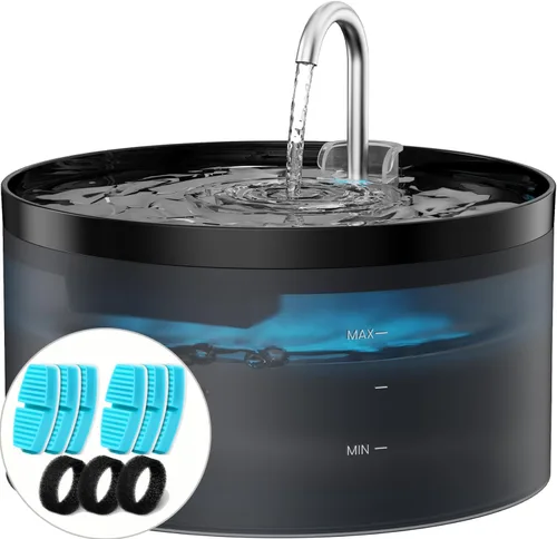 Miniatura 10 de Fuente de agua para gatos: fuente para gatos de 108 oz/3.2 L, dispensador de bebida súper silencioso para mascotas, fuentes de agua para gatitos
