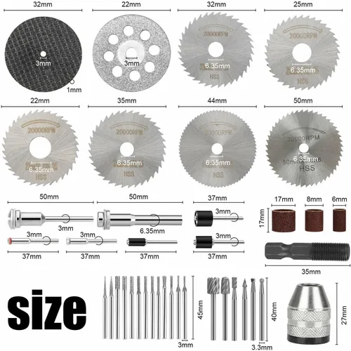Miniatura 2 de Kit de herramientas rotativas universales de 146 piezas, amoladora eléctrica, lijadora, pulidora, accesorios de taladro, conjunto de herramientas