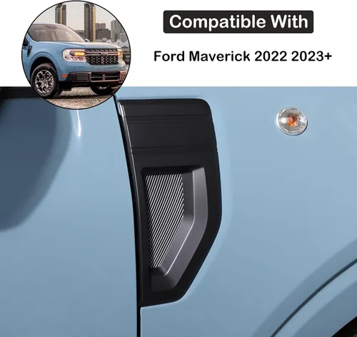 Miniatura 2 de Cubiertas de ventilaciones laterales del guardabarros del automóvil, tira de moldura compatible con Ford Maverick 2022-2025 2026, fibra de carbono