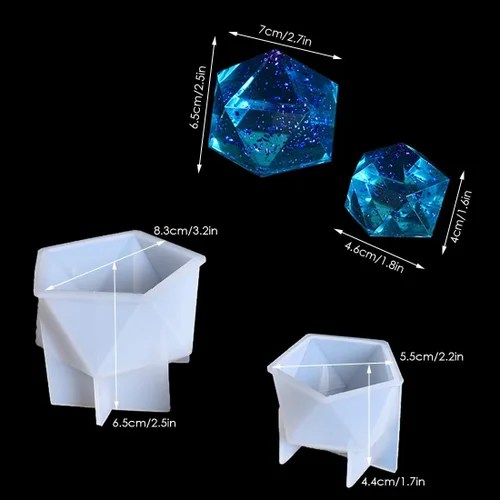 Miniatura 3 de 2 moldes de resina de gemas, moldes de silicona de piedras de cristal para resina, moldes de resina epoxi de cuarzo geométrico, manualidades, velas