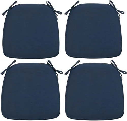 Miniatura 21 de Magpie Fabrics Juego de 2 cojines para sillas de exteriores e interiores de 17 x 16 x 2 pulgadas con lazos, impermeables, para todo tipo de clima