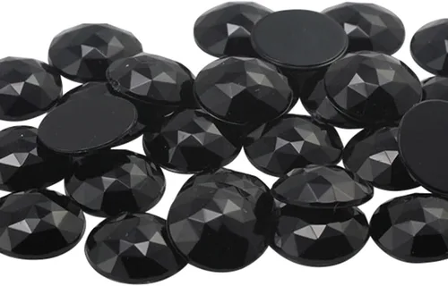 Miniatura 10 de Joyas de diamantes de imitación acrílicos redondos con parte trasera plana de 0.709 in, adornos de gemas de plástico para cosplay, disfraces