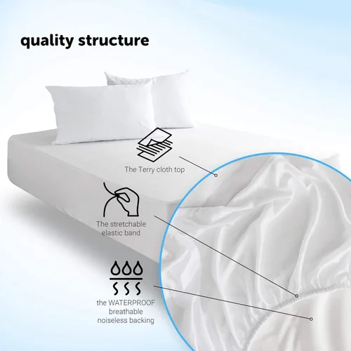 Miniatura 3 de Protector de colchón acolchado de 38 x 75 pulgadas, funda protectora de cama ajustable de algodón, bolsillo profundo de 18 pulgadas, impermeable