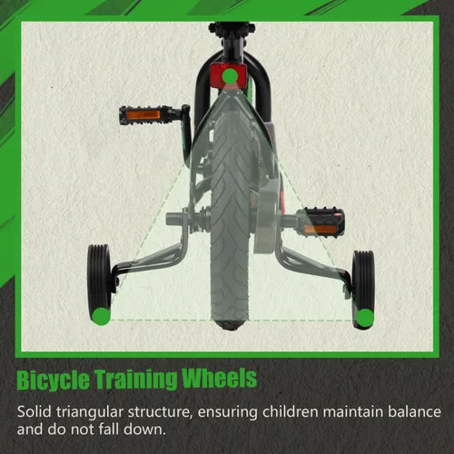 Miniatura 6 de Glerc Bicicleta para niños de 1 a 8 años, bicicleta para niños de 12 a 16 pulgadas, estilo BMX, con ruedas de entrenamiento, bicicleta para niños