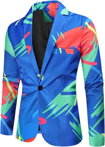Miniatura 4 de AMTF Conjunto de trajes de blazer para hombre, de moda, casual, estampado, chaleco, pantalones, conjunto de 3 piezas, chaleco y pantalones