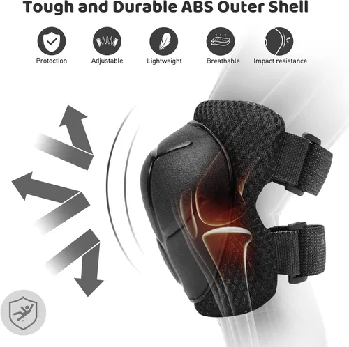 Miniatura 2 de KUYOU Rodilleras para Niños Coderas Protectores Equipo de Protección Conjunto Equipo de Seguridad para Patines de Ruedas Ciclismo Bicicleta BMX