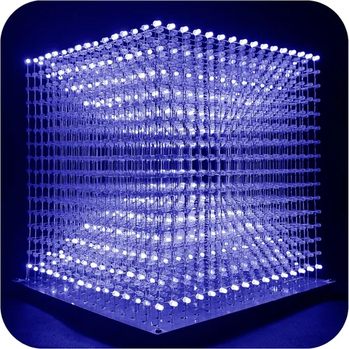 Miniatura 9 de Mini 3D Led Cube DIY Kit de Electrónica Kit de Proyecto de Soldadura (3D16MINI-ALLBLUE-KIT)
