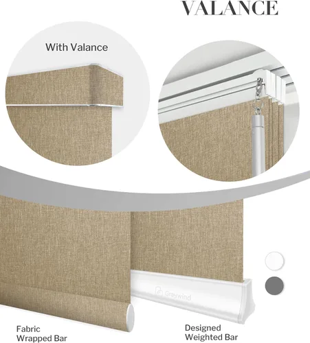 Miniatura 5 de Graywind - Paneles deslizantes manuales 100% opacos con control de varilla, persianas de privacidad para ventanas de patio, puertas corredizas