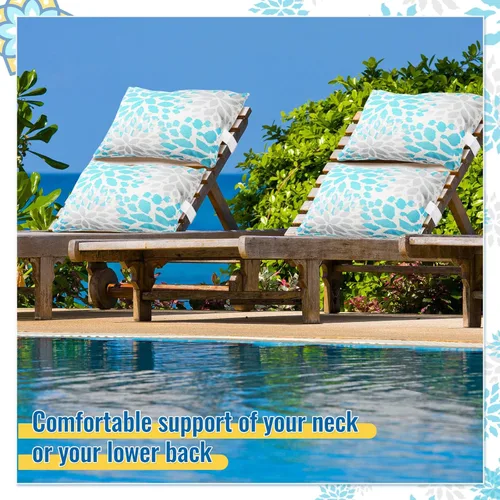 Miniatura 7 de Juexica Paquete de 2 almohadas para tumbona con correa, impermeables, para silla de playa, para el cuello, reposacabezas, banda elástica ajustable