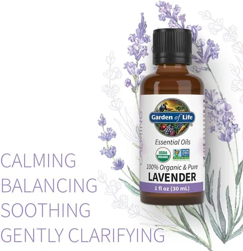 Miniatura 3 de Garden of Life Aceite Esencial, Lavanda 1 fl oz (30 mL), 100% Orgánico USDA & Puro, Limpio, Sin Diluir y Sin OMG - para Difusor, Aromaterapia