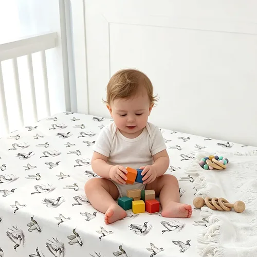Miniatura 6 de Baby Crib Sheets for Boys 2 Pack, Toddler Bed Sheets Neutral, Extra Breathable, Soft, Stretchy Microfiber, 28"x 52" Fitted Sheet for Standard Crib &