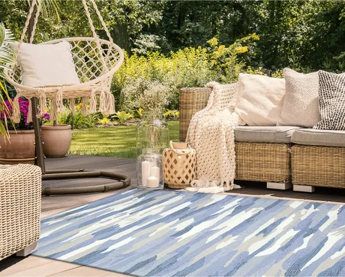 Miniatura 57 de Liora Manne CAPR5163633 - Alfombra costera para interiores y exteriores, color azul marino, 2 pies x 5 pies Cuerdas Navy