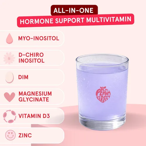 Miniatura 3 de Peach Perfect Multivitamínico en polvo de inositol, sabor a fresa y acai - 3 - Apoya la salud de la mujer, 30 SVG