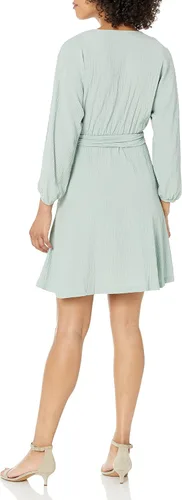 Miniatura 2 de Calvin Klein Women's Long Sleeve Self Belt V-neck Midi Dress