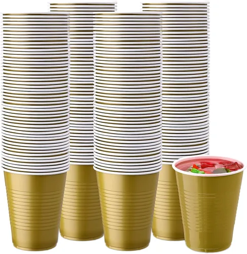 Miniatura 7 de Zopeal 200 vasos de plástico a granel desechables de 18 onzas, vasos de plástico duro para bodas, fiestas, copas de vino, bebidas elegantes, bebidas