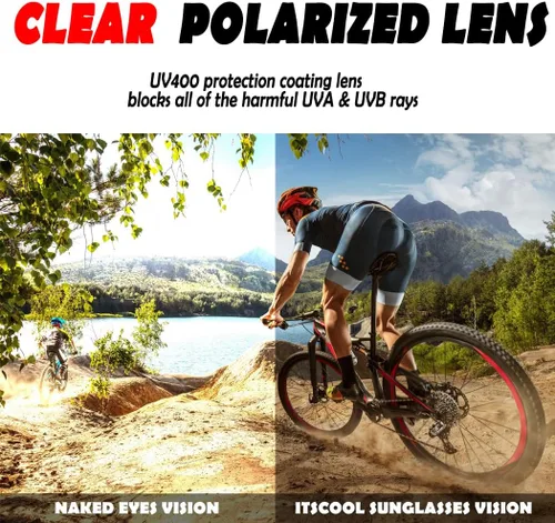 Miniatura 5 de ITSCOOL Gafas de sol deportivas polarizadas con 5 lentes intercambiables para hombres y mujeres, softbol, béisbol, pickleball ciclismo