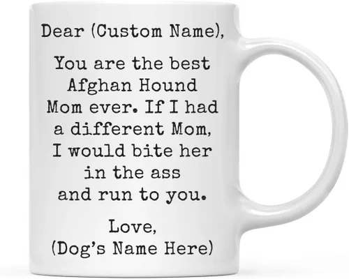Miniatura 19 de Andaz Press Taza de café personalizada divertida con texto en inglés "Dog Mom", regalo de broma para la mejor mamá de perro cocker spaniel, muerde