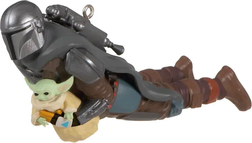 Adorno navideño de recuerdo Hallmark Keepsake 2023, Star Wars: La aventura del Jetpack de Grogu de The Mandalorian, Regalos para fanáticos de Star