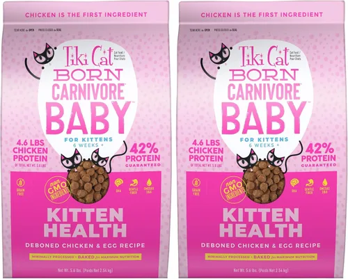 Miniatura 7 de Tiki Cat Born Carnivore Baby Kitten Health Alimento seco para gatos, pollo y huevo deshuesados, bolsa de 2.8 libras