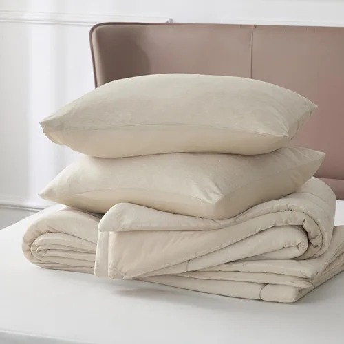 Miniatura 384 de Bedsure Juego de edredón Twin/Twin XL, ropa de cama suave beige para todas las estaciones, juego de cama teñido catiónico, 2 piezas, 1 edredón