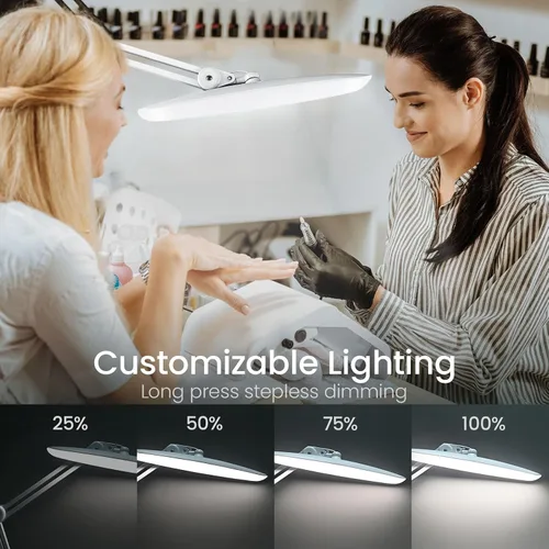 Miniatura 3 de Lámpara LED de escritorio de 1600 lúmenes, 24 W, lámpara de trabajo de arquitecto súper brillante de 20 pulgadas, 3 modos de luz, atenuación