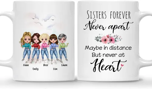 Miniatura 12 de GOSSBY Taza personalizada (2 Sisters) ¡Aparentemente somos problemas cuando estamos juntos, quién sabía! Taza personalizada para mejor amiga