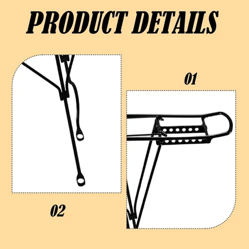 Miniatura 4 de Portabicicletas para niños, acero, accesorios fáciles de instalar, reemplazo directo, portaequipajes resistente, portaequipajes