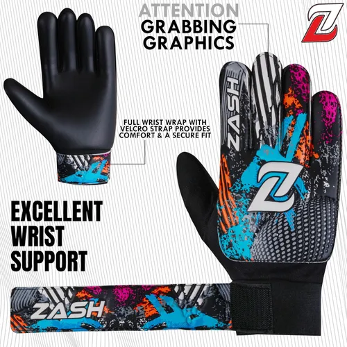 Miniatura 4 de ZASH Guantes de Portero Premium para Niños y Jóvenes y Adultos, Guantes de Portero de Fútbol con Doble Protección de Muñeca y Palma de Látex
