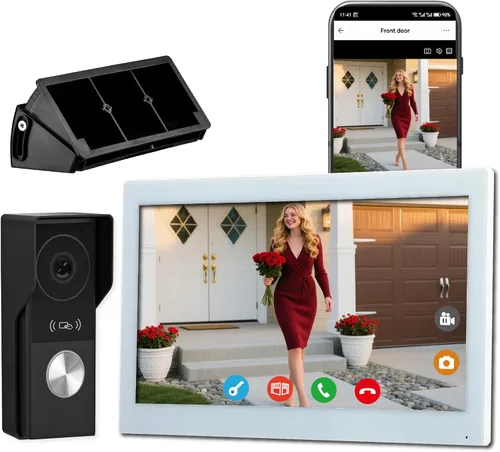 Sistema de intercomunicación de timbre de video inteligente para el hogar con pantalla táctil grande de 10.1 pulgadas, cámara de visión nocturna de
