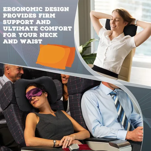 Miniatura 6 de Tatuo 3 almohadas inflables de viaje para camping, almohadas inflables ultraligeras para acampar, almohada portátil para mochilero, soporte lumbar