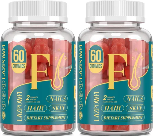 Miniatura 14 de Gomitas de biotina, vitaminas para la piel y las uñas para hombres y mujeres, vitamina B7 vegana, apoya el crecimiento del cabello y uñas más