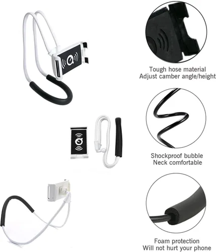 Miniatura 2 de Soporte para teléfono celular perezoso colgante en el cuello, soporte giratorio para el cuello Hsxxf 360, soporte de montaje flexible