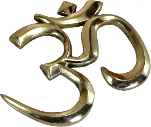 Miniatura 2 de eSplanade Escultura OM de latón para colgar en la pared, Vastu, Fengshui, buena suerte, símbolos religiosos, auspiciosos, ídolos de Pooja
