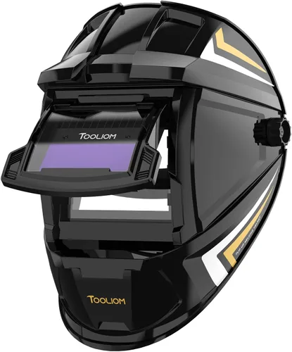 TOOLIOM Casco de soldadura abatible 3.64 x 1.67 pulgadas con máscara de soldadura auto oscurecimiento estilo concha y capucha de soldadura de color