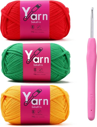 Miniatura 36 de Hilo de Crochet con Hilo de Algodón para Crochet – Hilos de Crochet Tejido para Principiantes con Puntadas Fáciles de Ver – Hilo para Crochet