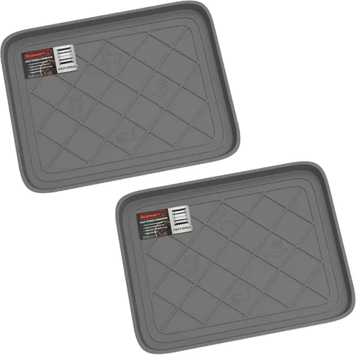 Miniatura 9 de Alfombrilla o bandeja para botas, de Stalwart, ecológica, 30 x 15 pulgadas, tamaño grande, negra, Negro