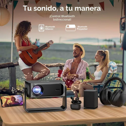 Miniatura 8 de [2000 ANSI/enfoque automático y Keystone/aplicación integrada] Proyector 4K para exteriores con WiFi y Bluetooth, proyector portátil inteligente