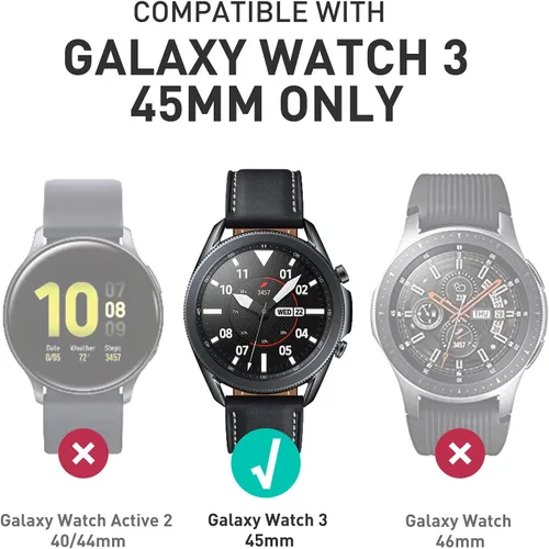 Miniatura 2 de SUPCASE [Unicorn Beetle Pro] Serie de funda para Galaxy Watch 3 [45mm] lanzamiento 2020, funda protectora resistente con correas Negro