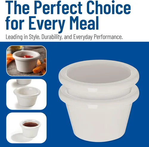 Miniatura 7 de Carlisle FoodService Products 4312142 SAN Ramequin liso, capacidad de 1.5 onzas, altura de 1.43 pulgadas, hueso (caja de 48)