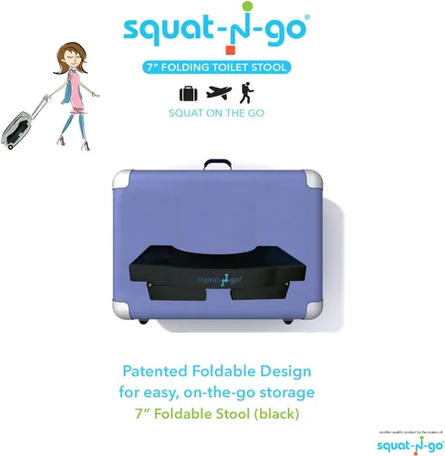 Miniatura 5 de Taburete plegable de 7 pulgadas El único taburete plegable para inodoro Cómodo y compacto – ideal para viajes Se adapta a todos los inodoros