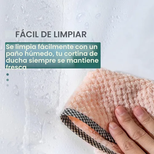Miniatura 7 de AmazerBath - Cortina de plástico transparente de acetato de vinilo polietileno (PEVA) prémium, 72x72 pulgadas, 8G, de alta resistencia, con 3