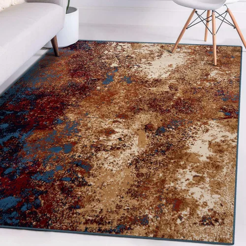 Miniatura 6 de LUXE WEAVERS Alfombra de Área Moderna Abstracta con Salpicaduras, Azul 5x7 pies