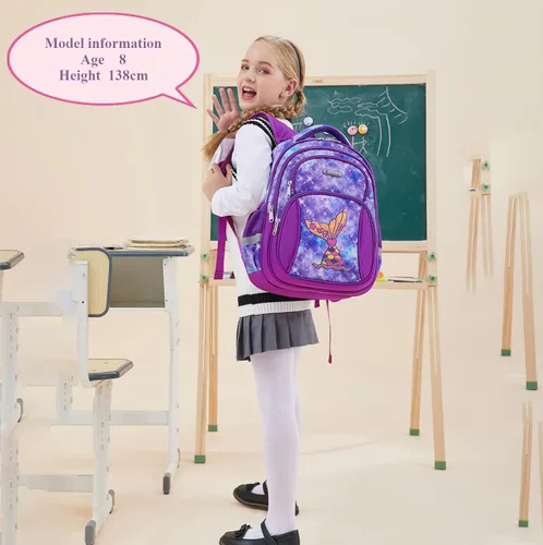 Miniatura 2 de Mochila infantil para niñas, preescolar, primaria, kínder, 15.6 pulgadas, multifuncional, bonita gran capacidad