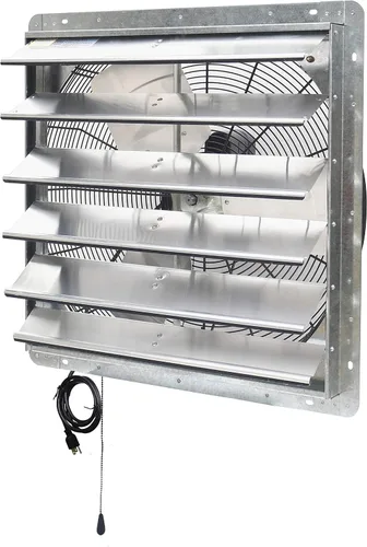 Miniatura 2 de iLIVING ILG8SF24V-T ventilador de obturador de 24 pulgadas para ático, garaje, cultivo, ventilación con termostato de 2 velocidades, cable de 6 pies