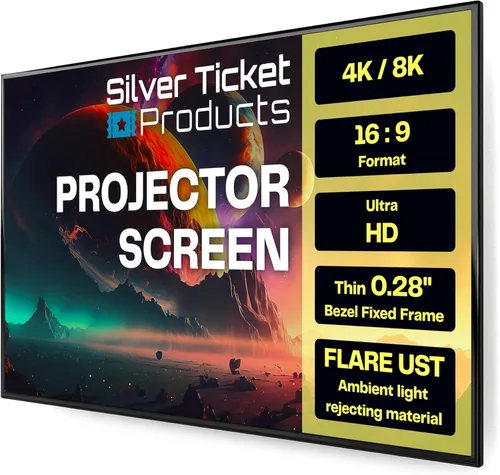 Miniatura 8 de Silver Ticket Products Serie S7 - Marco fijo de cine en casa de 6 piezas, marco fijo 4K/8K Ultra HD, HDTV, HDR y pantalla de proyección 3D activa